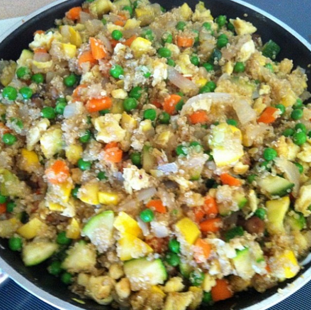 Delicious Healthy “Fried” Quinoa (Can Be Made Vegan With Omission of Egg)