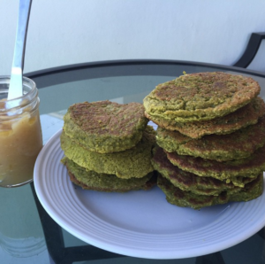 Healthy Green Pumpkin Coconut Pancakes