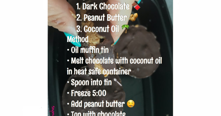 Recipe! 3 Ingredient Dark Chocolate Peanut Butter Cups!